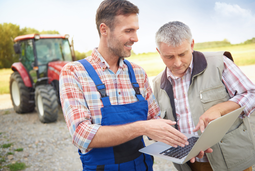 Young farmer taking care of his business